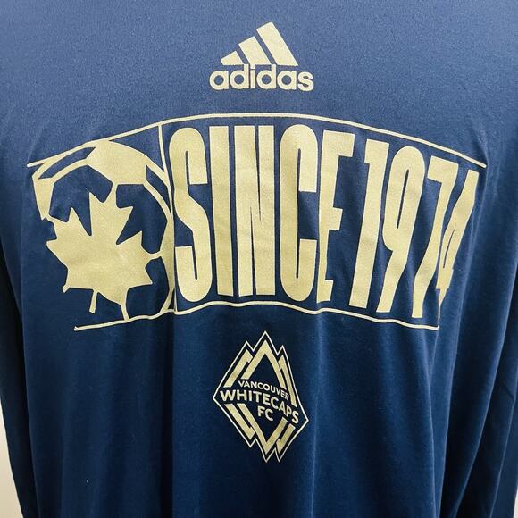 Vancouver Whitecaps FC Shirt 2XL Adidas MLS Maple Leaf Since 1974 50 yrs NWT - Picture 2 of 7